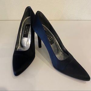 Stuart Weitzman Black Satin Pump Heels 7